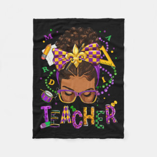 African American Messy Bun Mardi Gras New Orleans Fleecefilt
