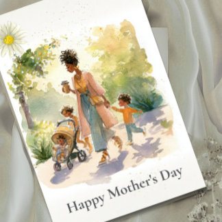 African American Mother's Day Card Kort