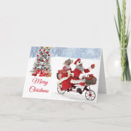 African American Mr. & Mrs Claus julkort Kort