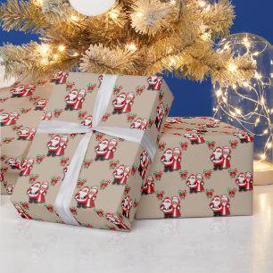 African American Mr. och Clause Gift Wrap Presentpapper