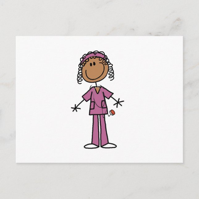 African American Nurse Vykort (Framsida)
