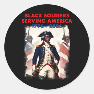 African American Patriot Revolutionary Krig Soldie Runt Klistermärke