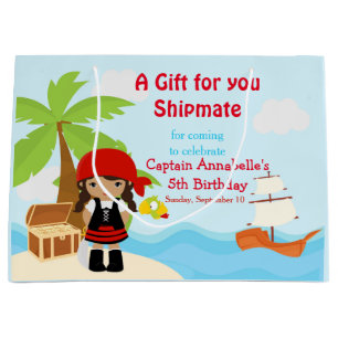 African American Pirat Girl i Red Birthday