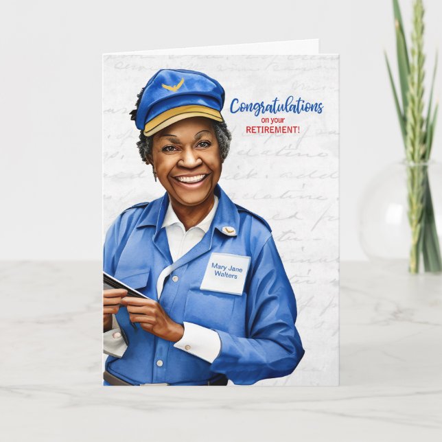 African American Postal Mail Carrier Pension Kort (Framsida)