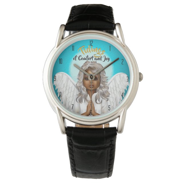African American Praying Angel Armbandsur (Framsida)