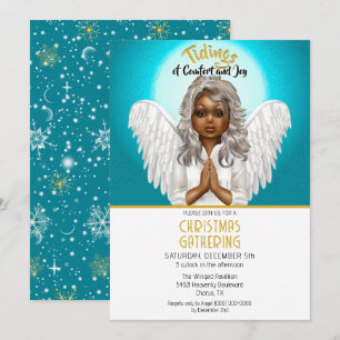 African American Praying Angel Inbjudningar