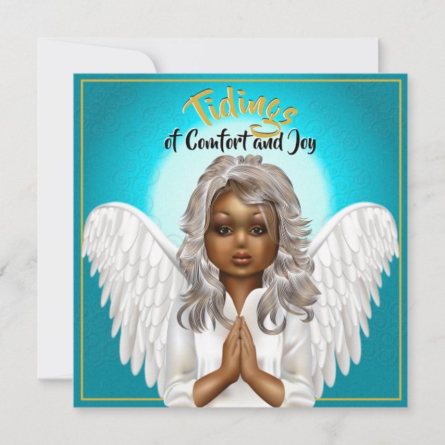 African American Praying Angel Kort (Framsida)