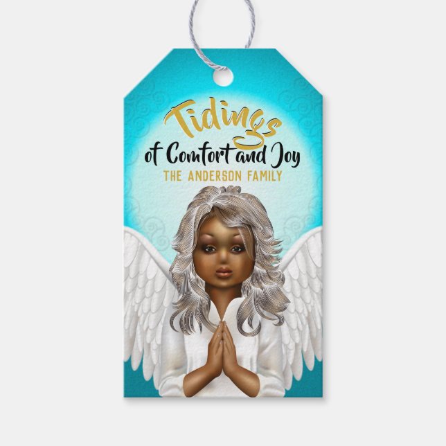 African American Praying Angel Presentetikett (Framsidan)