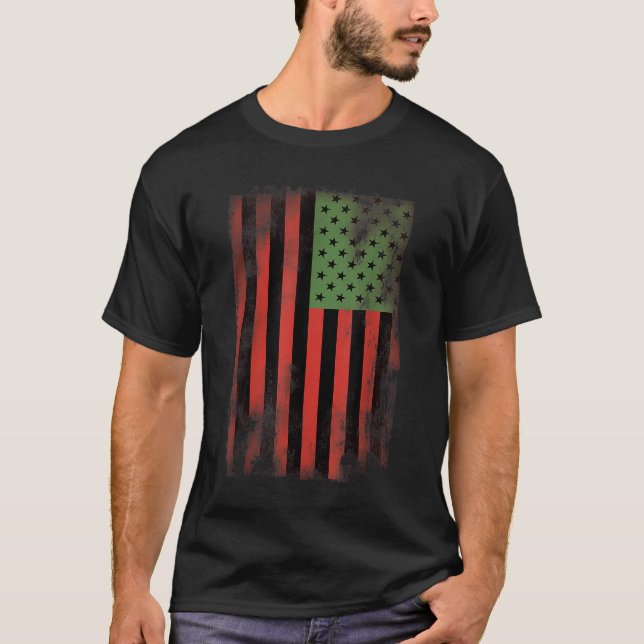 African American Pride Flagga - Pan-African Grönt  T Shirt (Framsida)