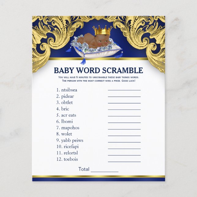 African American Prince Baby Shower Games (Framsida)