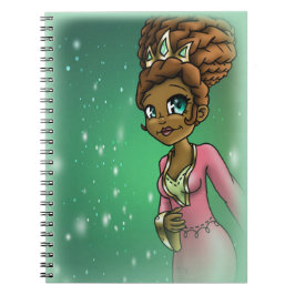 African American Princess Anteckningsbok Med Spiral