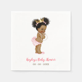 African American Princess Baby Shower Napkin Pappersservett