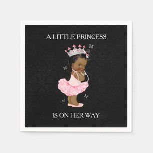 African American Princess Baby Shower Napkin Pappersservett
