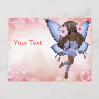 African American Princess Butterfly Postcard Vykort