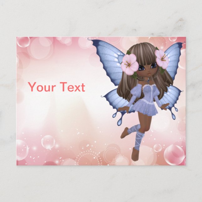 African American Princess Butterfly Postcard Vykort (Framsida)