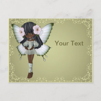 African American Princess Butterfly Postcard Vykort