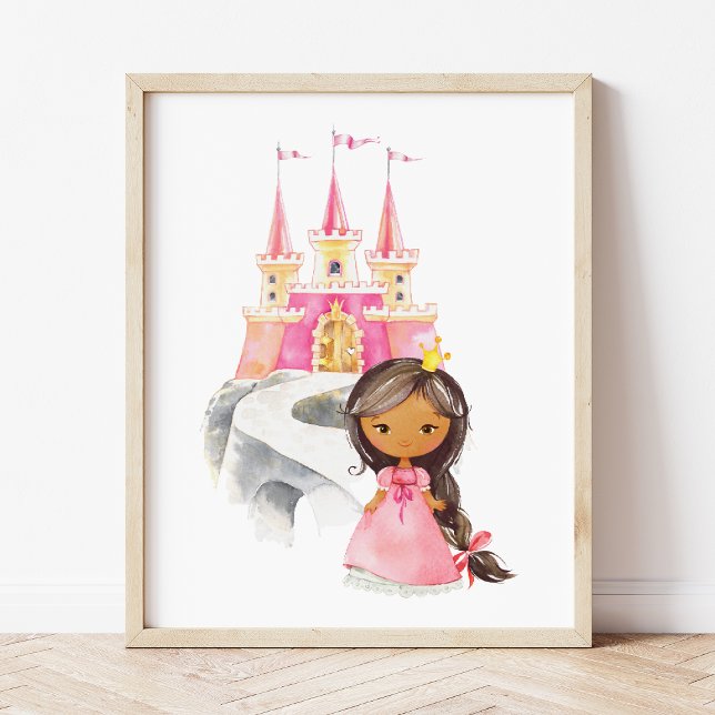African American Princess, Castle, Girl Nursery Poster (Skapare uppladdad)