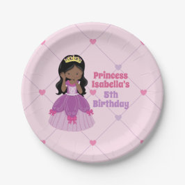 African American Princess Girl Rosa Födelsedagsfes