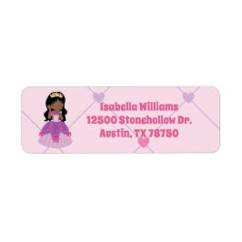 African American Princess Girl Rosa Returadress Returadress Etikett