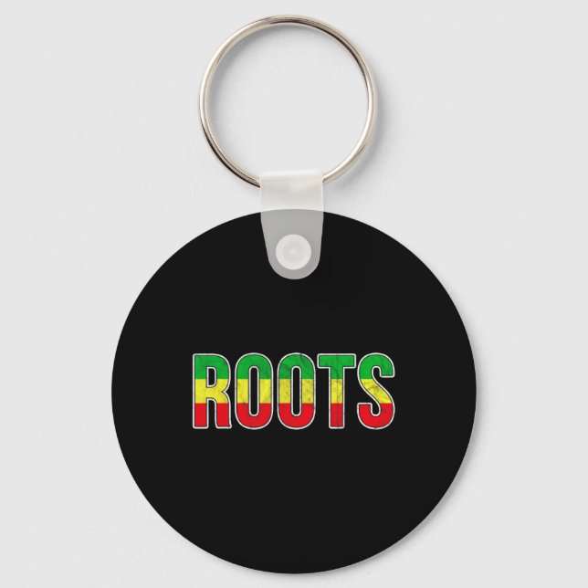 African American Roots Flagga - Pridet Black Histo Nyckelring (Framsida)