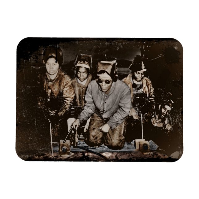 African American Rosie Riveters WWII Magnet (Horisontell)