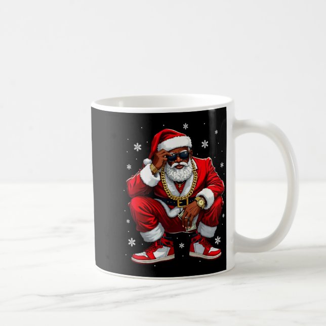 African American Santa Christmas Black Xmas Women  Kaffemugg (Höger)
