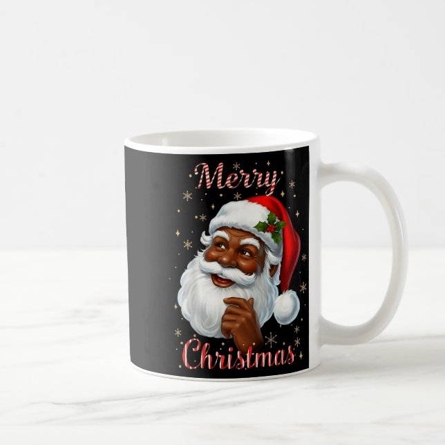 African American Santa Christmas Cool Black X-mas  Kaffemugg (Höger)