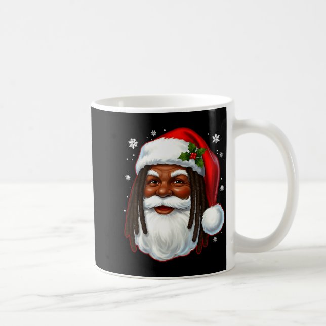 African American Santa Christmas Cool Black X-mas  Kaffemugg (Höger)