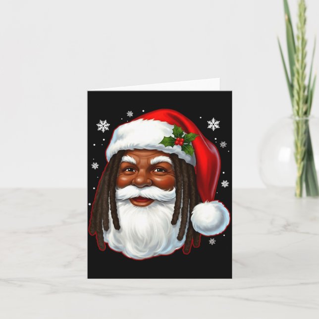 African American Santa Christmas Cool Black X-mas  Kort (Framsida)