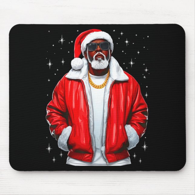African American Santa Christmas Pajamas Cool Blac Musmatta (Framsidan)