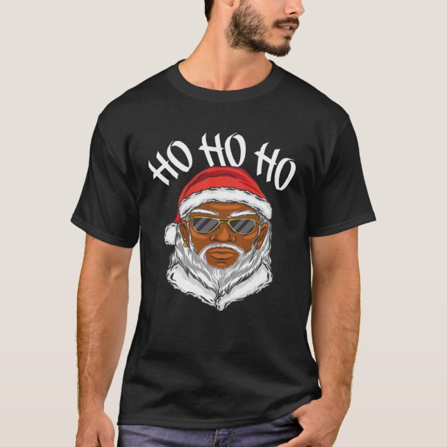 African American Santa Claus Black Father Christma T Shirt (Framsida)