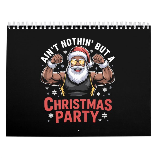 African American Santa Claus Christmas Pajama Kalender (Omslag)