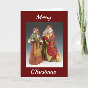 AFRICAN AMERICAN SANTA OCH MRS. CLAUS ÖNSKEMÅL HELGKORT