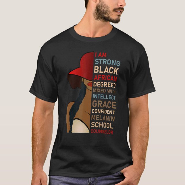 African American School Counselor Appreciation T Shirt (Framsida)