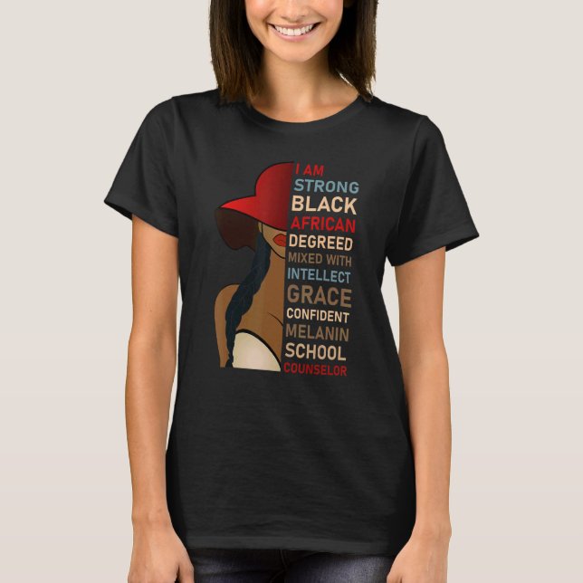 African American School Counselor Appreciation T Shirt (Framsida)