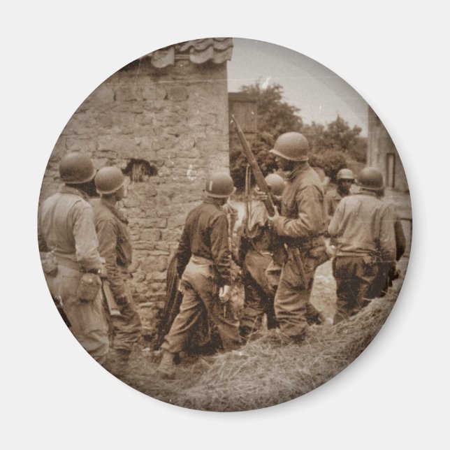 African American Servicemen Clearing Byggnad Magnet (Framsidan)