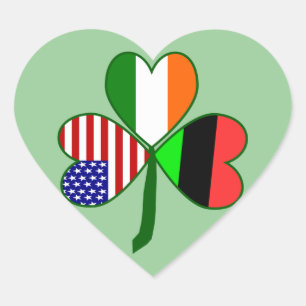 African American Shamrock.png Hjärtformat Klistermärke