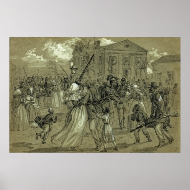 AFRICAN AMERICAN SOLDIERS HOME FRÅN CIVIL KRIG POSTER (Framsidan)