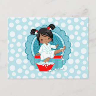 African American Spa Girl Bubbles Turcos Red Vykort