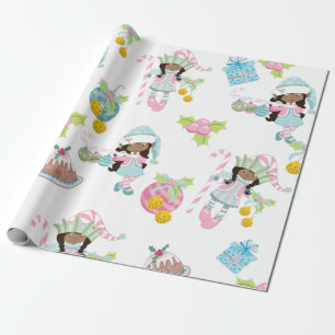 African American Sugarplum Elf Presentpapper