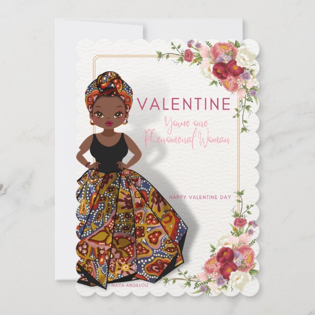 African American Valentine Card Kort (Framsida)