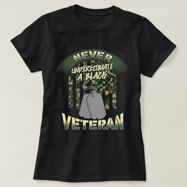 African American Veteran Black Military Vet Americ T Shirt (Design framsida)