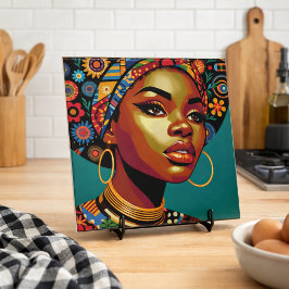 African American Woman Art Kakelplatta