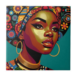 African American Woman Art Kakelplatta