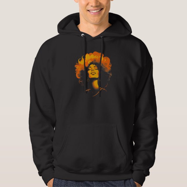 African American Woman Black Girl Music Graffiti G Hoodie (Framsida)
