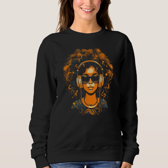 African American Woman Black Girl Music Graffiti G T Shirt (Framsida)