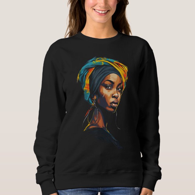 African American Woman Black Girl With Headscarf G T Shirt (Framsida)