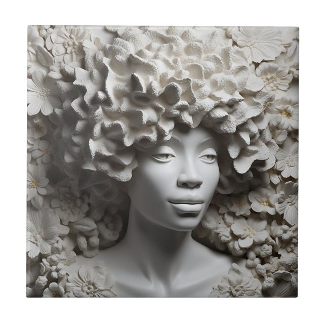 African American Woman Black Queen Melanin Poppin Kakelplatta (Framsidan)