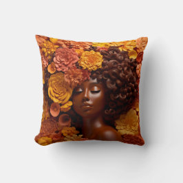 African American Woman Black Queen Melanin Poppin Kudde