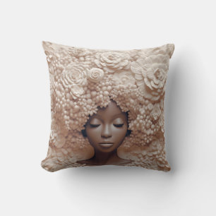 African American Woman Black Queen Melanin Poppin Kudde